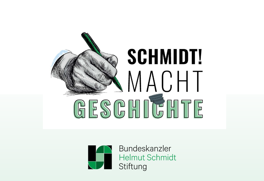 Logo des Podcasts zeigt eine Illustration Schmidts Hand, die einen grünen Filzstift hält.