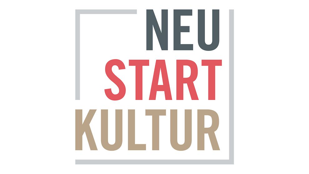 Logo von "Neustart Kultur", einem Rettungs- und Zukunftsprogramm für den Kultur- und Medienbereich der Bundesregierung. Link führt zur Website von "Neustart Kultur"..