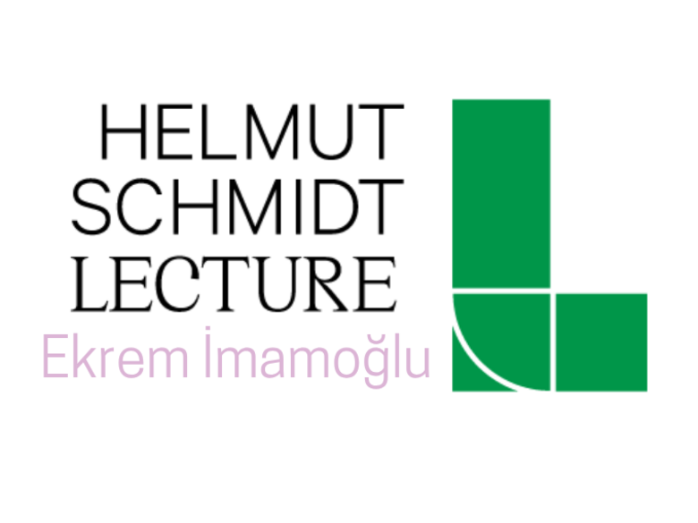 Header of Helmut Schmidt Lecture 2024. Left: Ekrem İmamoğlu