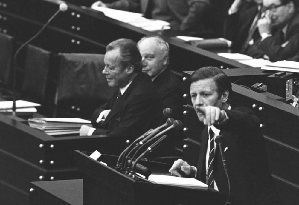 Helmut Schmidt speaking in the Bundestag