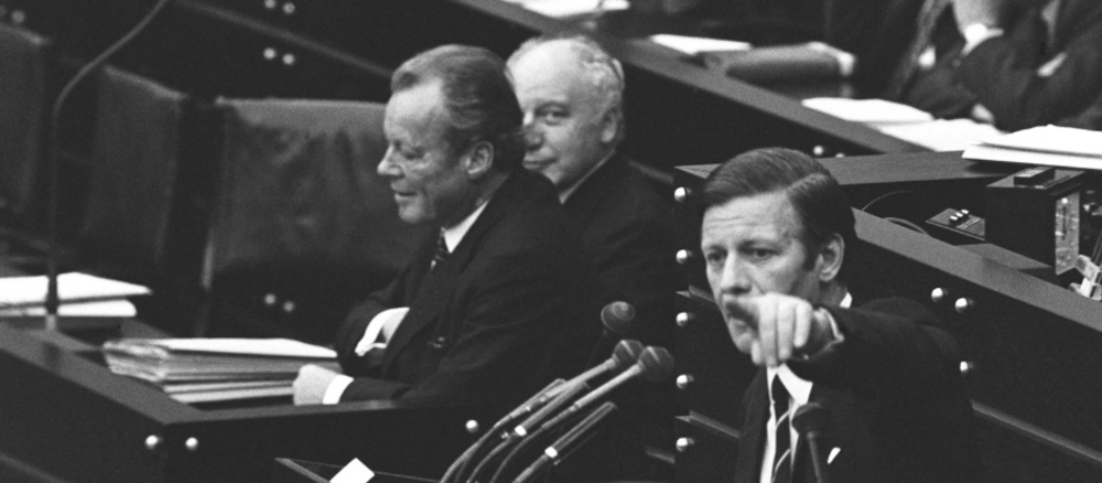 Helmut Schmidt speaking in the Bundestag