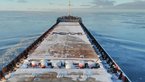 View of ship deck at sea