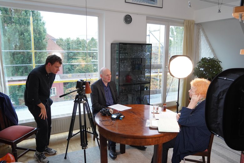 Dr Wolfgang Schmidt and David Hopper during an interview with Dr Petra Rosenbaum in Berlin
