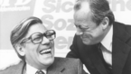 Helmut Schmidt and Willy Brandt laughing
