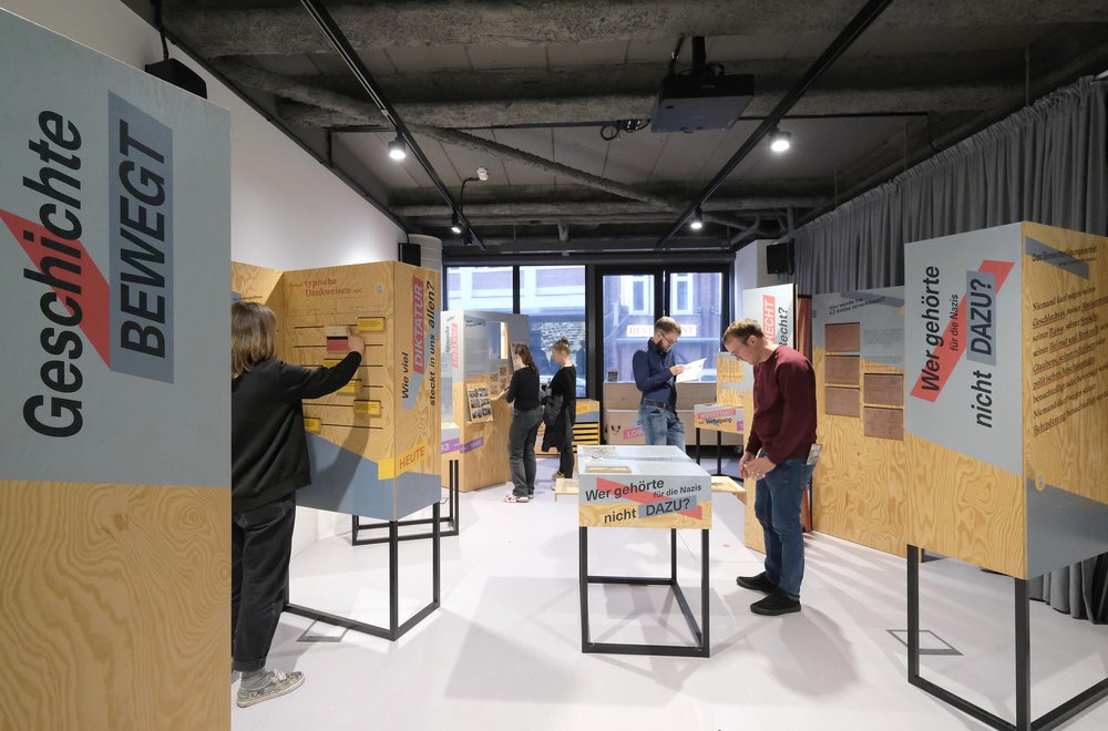 View into the exhibition space of the exhibition Where injustice begins