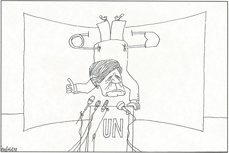Caricature of Helmut Schmidt.