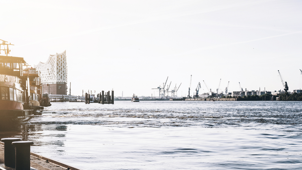 Ship in Hamburg harbour