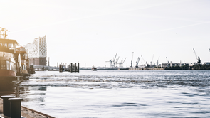 Ship in Hamburg harbour