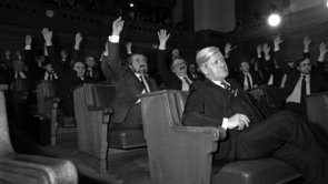 Helmut Schmidt at the vote in the state parliament