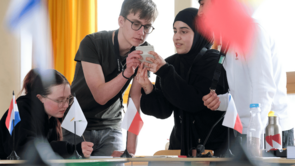 Pupils working together on a task from Unlock Europe