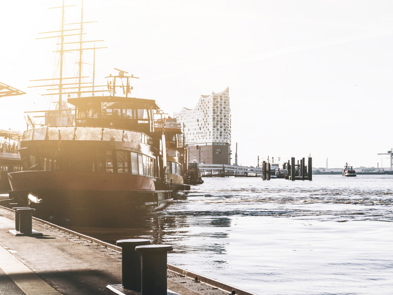 Ship in Hamburg harbour 