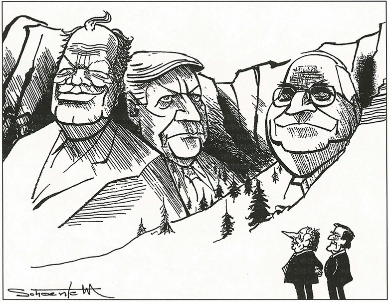 Caricature of Helmut Schmidt.