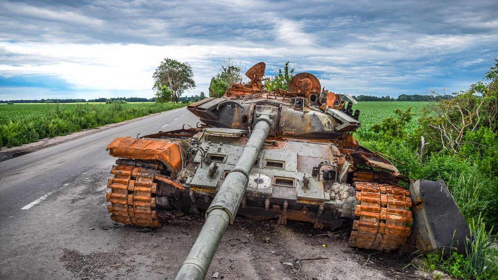 Demolierter Panzer
