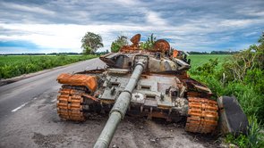 Demolished tank