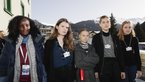 Luisa Neugebauer standing in line with other activists