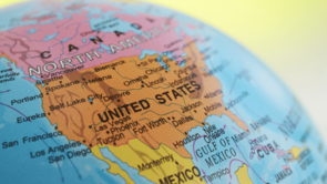 USA on a globe