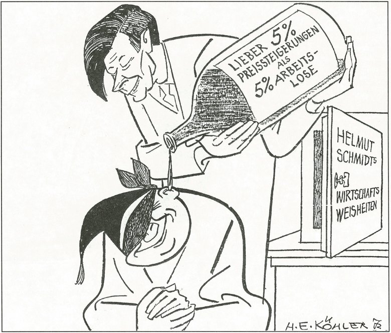 Caricature of Helmut Schmidt.