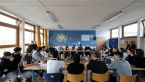 Block into a classroom during Unlock Europe