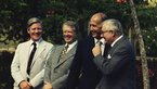 Helmut Schmidt next to Jimmy Carter, Valéry Giscard d'Estaing and James Callaghan