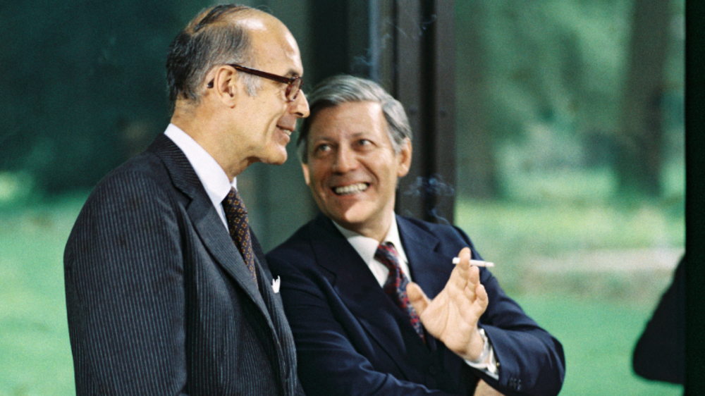 Bundeskanzler Helmut Schmidt (r.) und Frankreichs Präsident Valéry Giscard d’Estaing