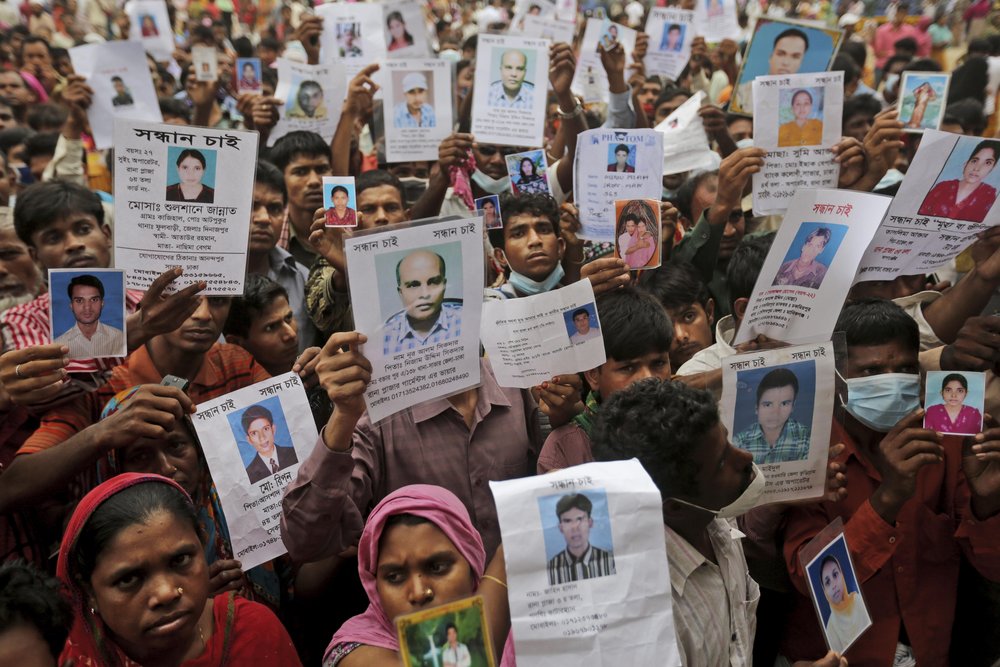 Protesters in Bangladesh.