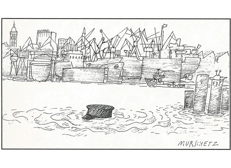 Caricature of Helmut Schmidt.